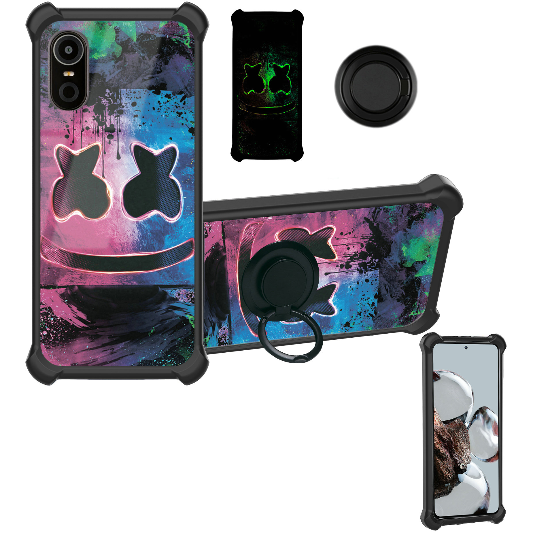 スマートフォン本体 good as new. complete box and cover case For Blu View 5 (B160V) Case Dual Layered Rugged Cover with