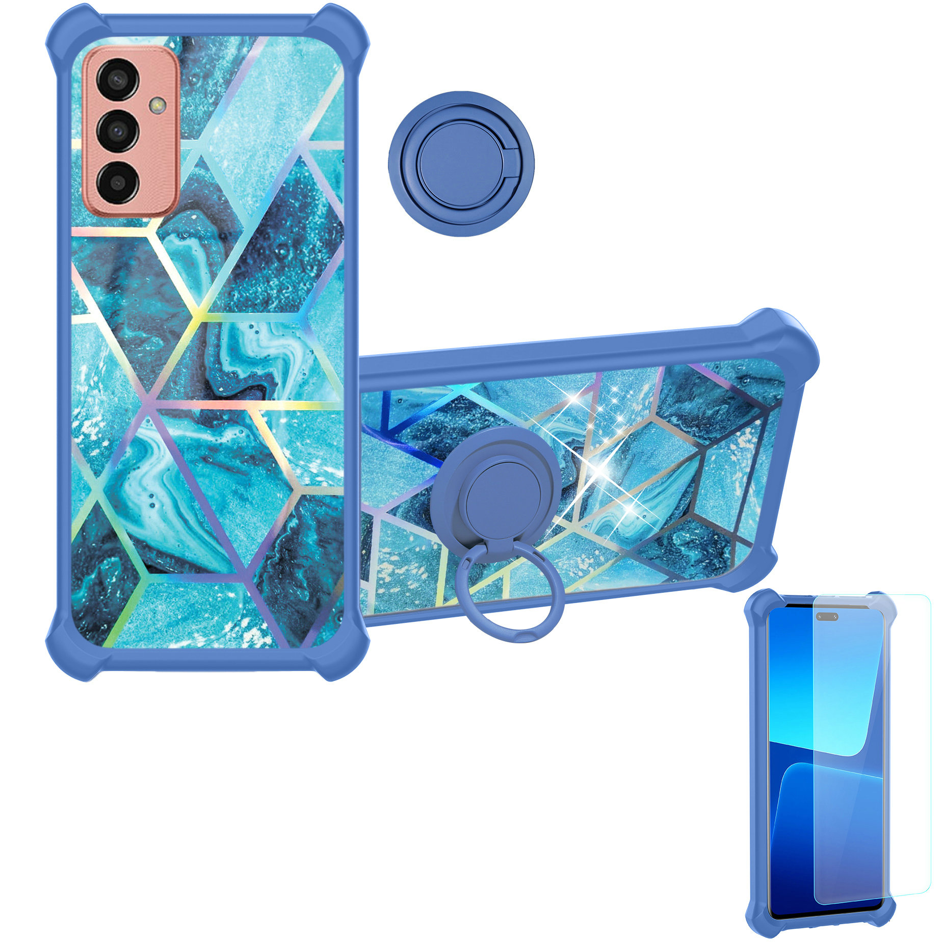 for Samsung Galaxy F13 Phone Case Cover Glass Screen Protector T2 - Picture 35 of 41