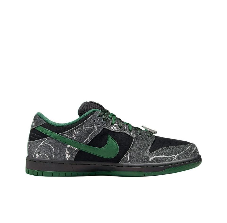 Nike THERE Skateboards x Dunk SB Low Black Gorge Green