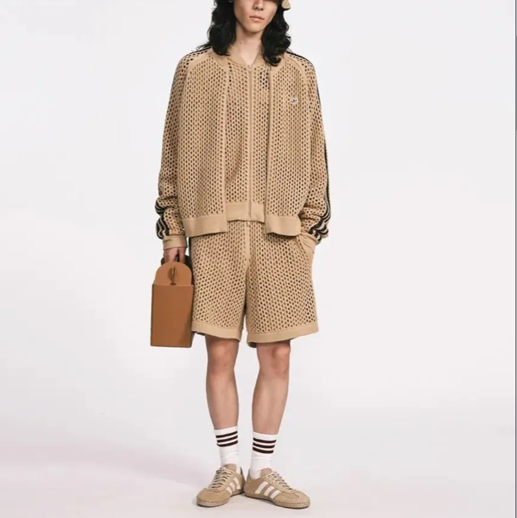 adidas originals x CLOT FW24 メッシュノーカラーアウター Adidas originals X CLOT FW24 Collarless Knit Sweatshirt