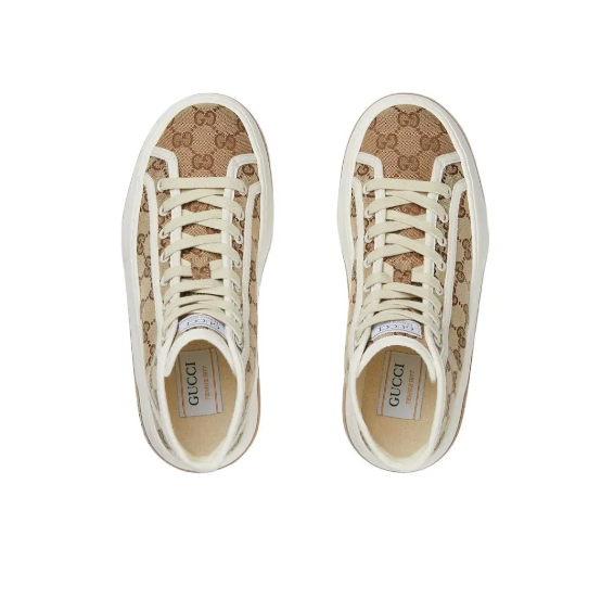 スニーカー GUCCI SNEAKER (74676620Q20 9745) Women's GG sneaker in beige and ebony Original GG | GUCCI® US
