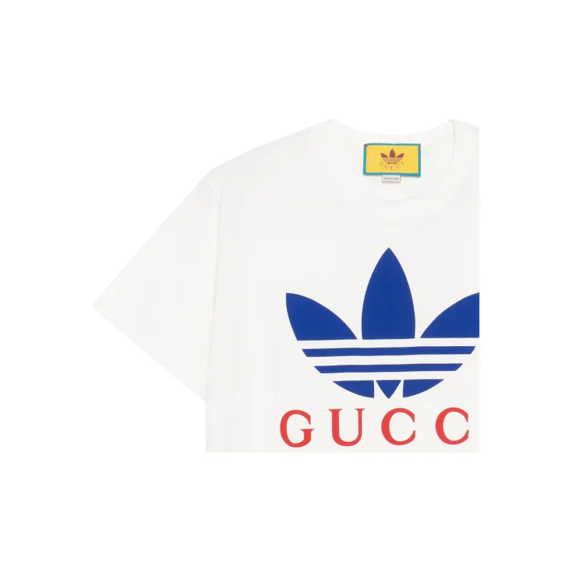 Gucci x adidas cotton jersey T-shirt in white Men's 548334