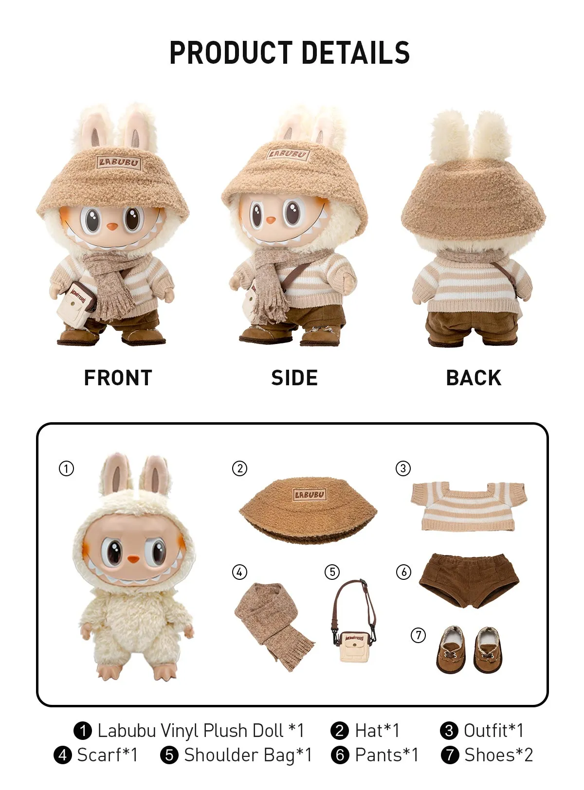 POPMART LABUBU THE MONSTERS-DRESS BE LATTE Vinyl Plush Doll