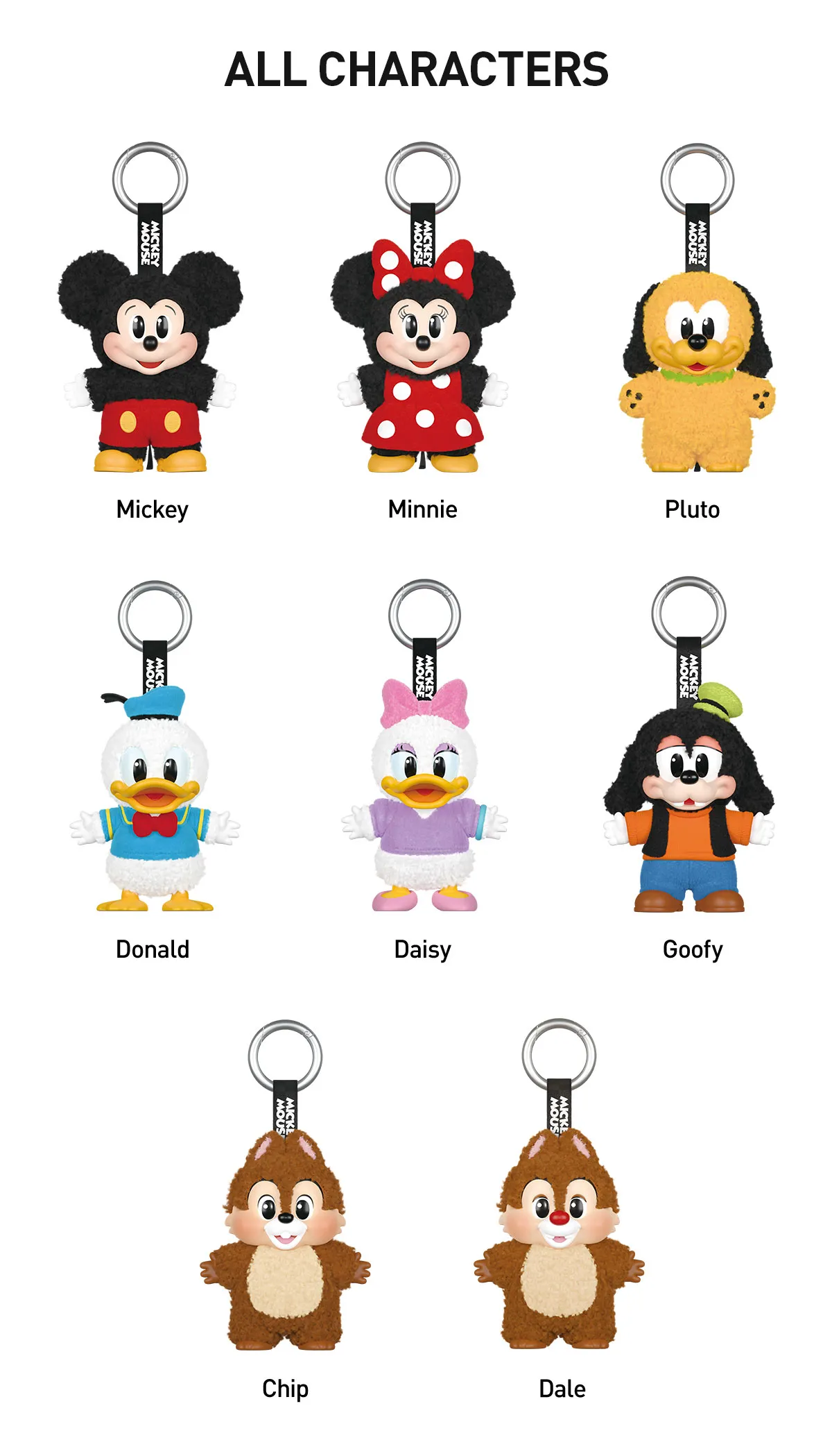 Mickey Family CuteTogether Keychain4個セット POP MART Mickey Family Cute Together Keychain Series Figures