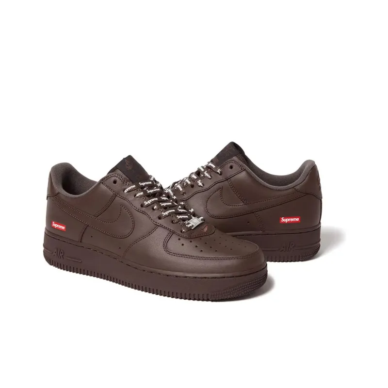 Supreme × Nike Air Force 1 Low 27.5㎝ブラウン Nike Supreme x Air Force 1 Low Box Logo - Baroque Brown CU9225-200