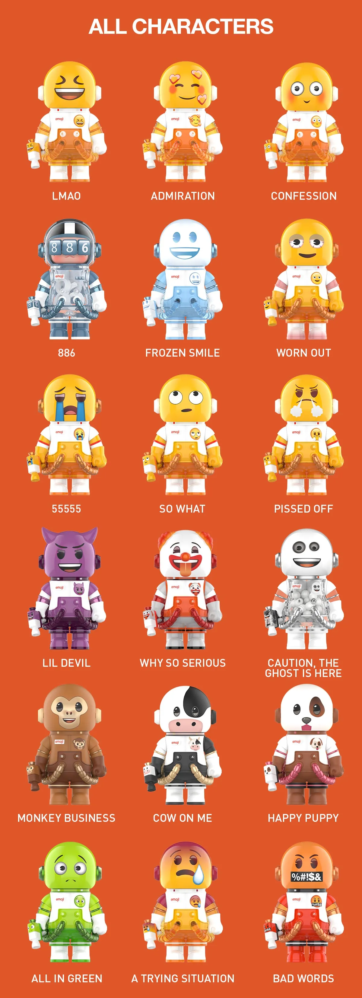 POPMART MEGA SPACE MOLLY 100% × emoji™ Series Blindbox