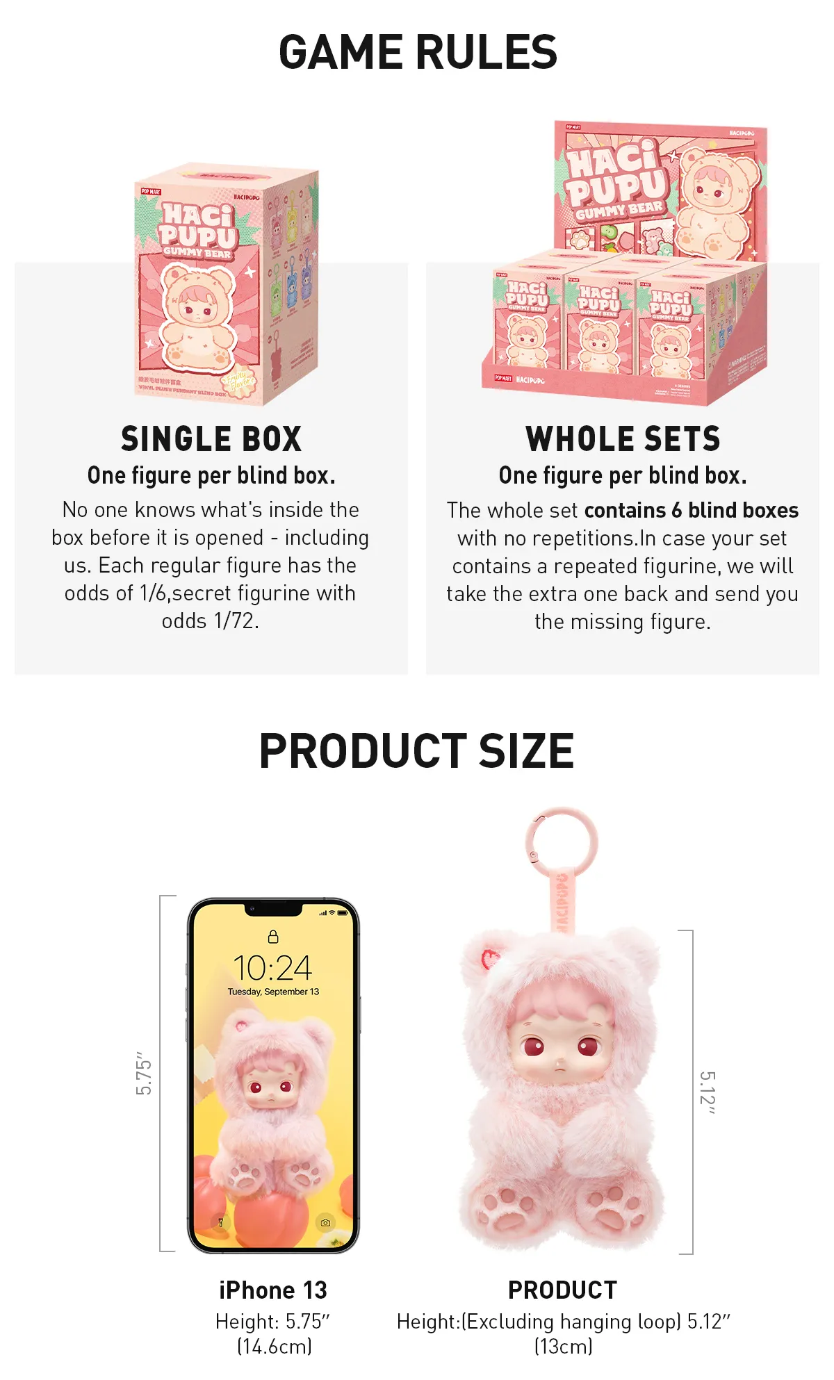 正規品★ HACIPUPU Gummy Bear 4個セット POP MART HACIPUPU Gummy Bear Series-Vinyl Plush Pendant Blind Box