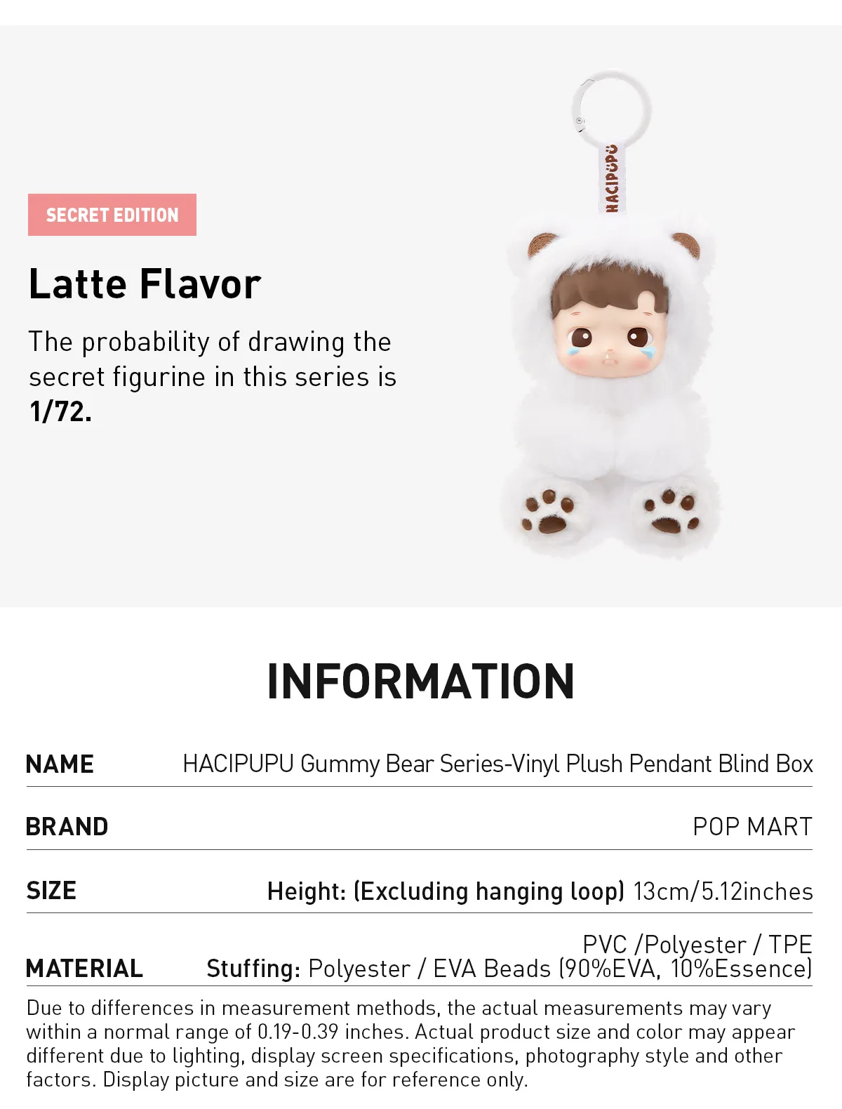 POP MART HACIPUPU Gummy Bear Series-Vinyl Plush Pendant
