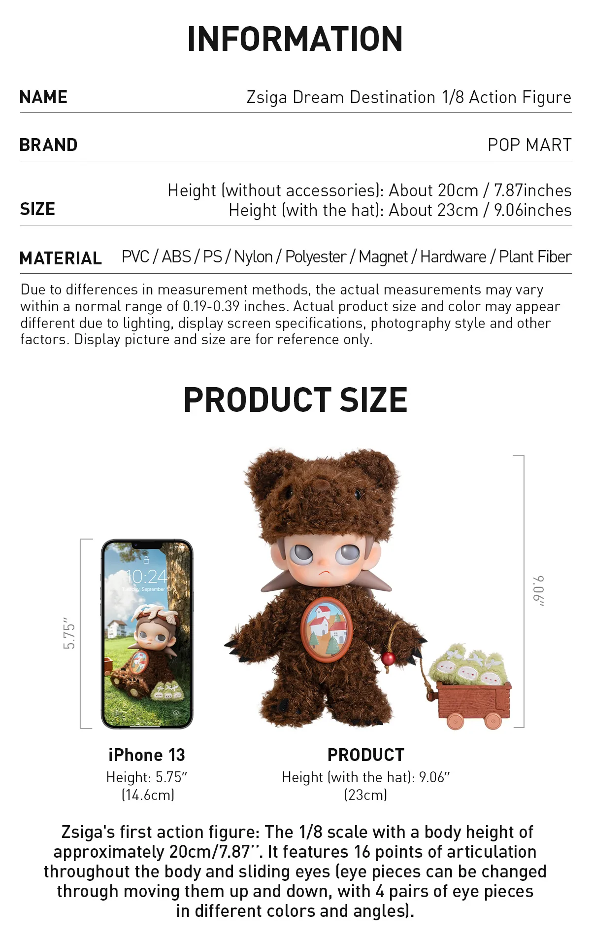 POP MART Zsiga Dream Destination 1/8 Action Figure 9.06