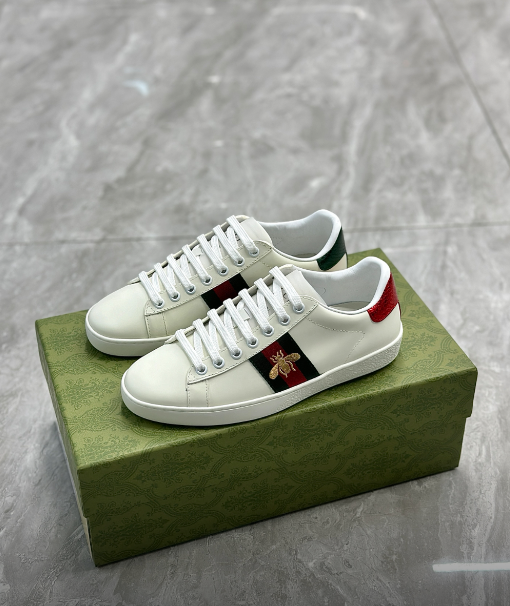Gucci Ace Leather 'White' 386750 A3830 9071 Men's White Size