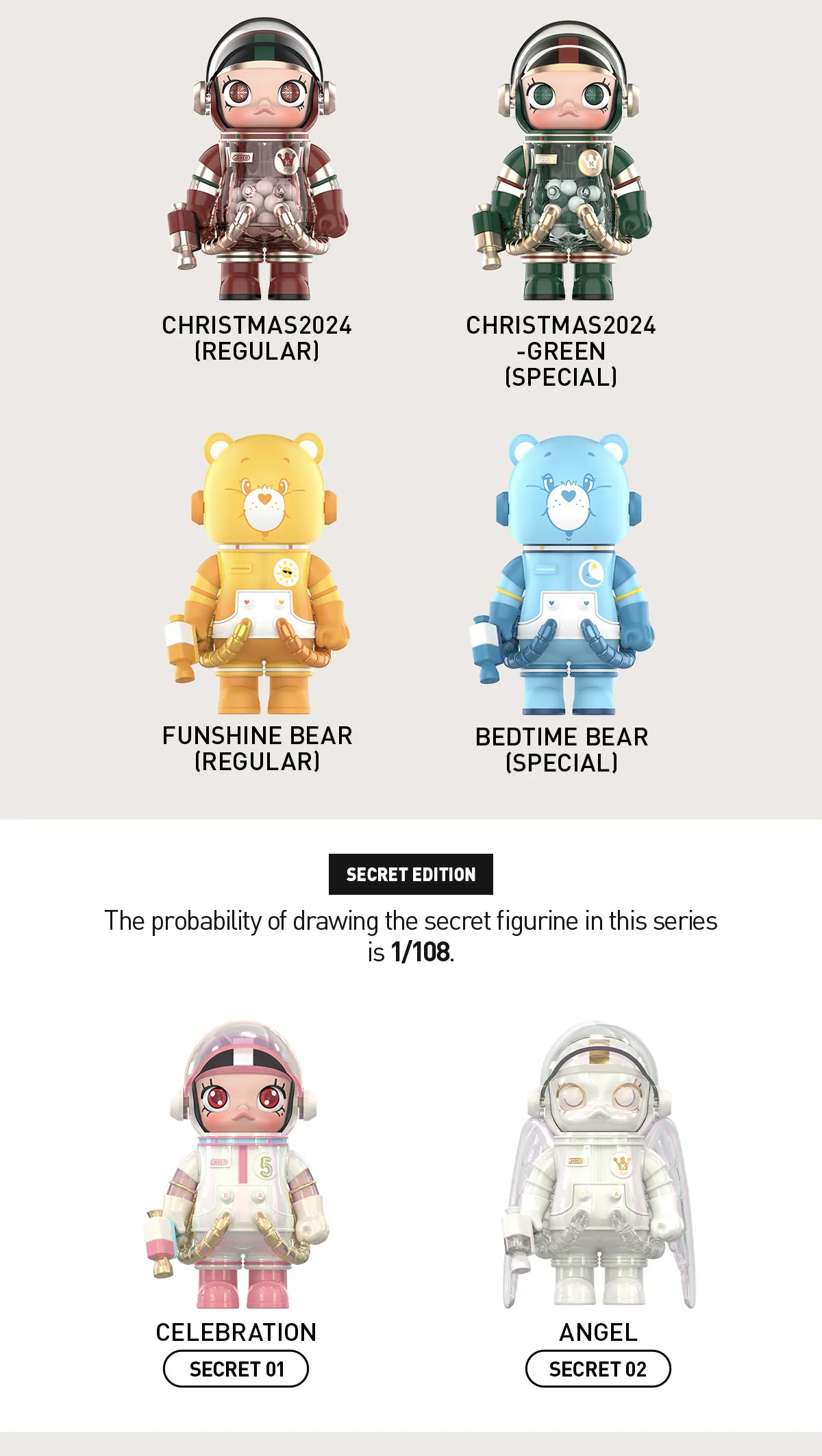 POP MART MEGA SPACE MOLLY 100% Series4 2.76-3.54inches