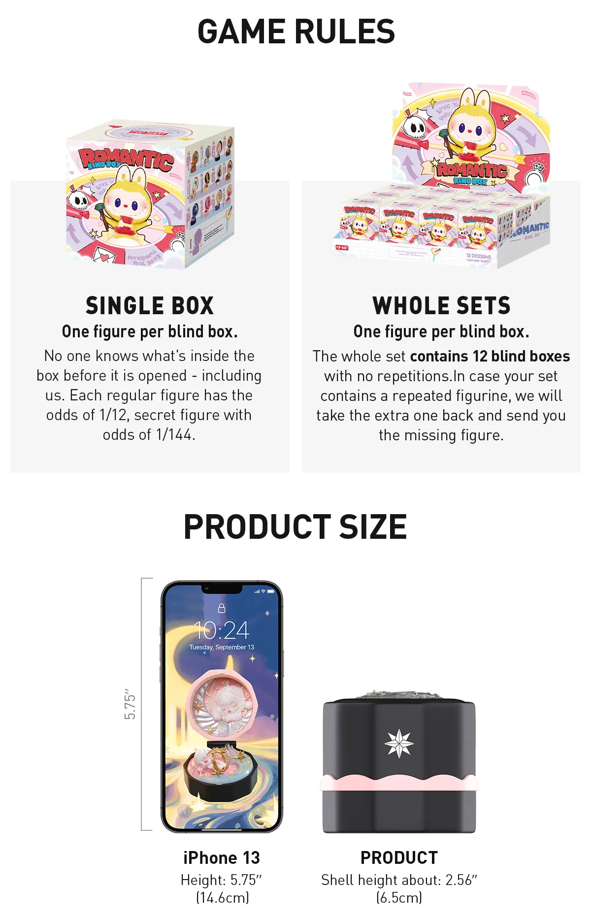 POP MART Romantic Ring Box Series 4 Scene Sets 2.56inches