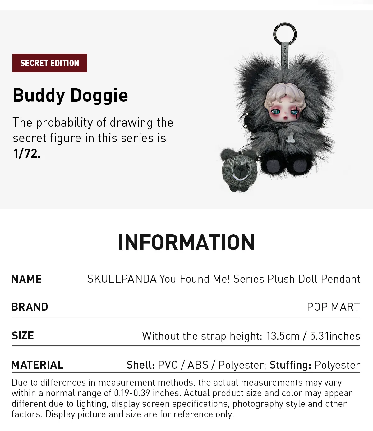 POP MART SKULLPANDA You Found Me! Series Plush Doll Pendant 5.31 POP MART SKULLPANDA You Found Me! Series Plush Doll Pendant 5.31