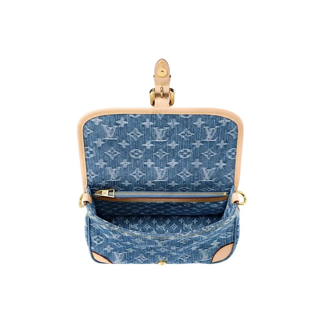 LOUIS VUITTON Diane Monogram Denim Single Shoulder Bag Women's 9.4