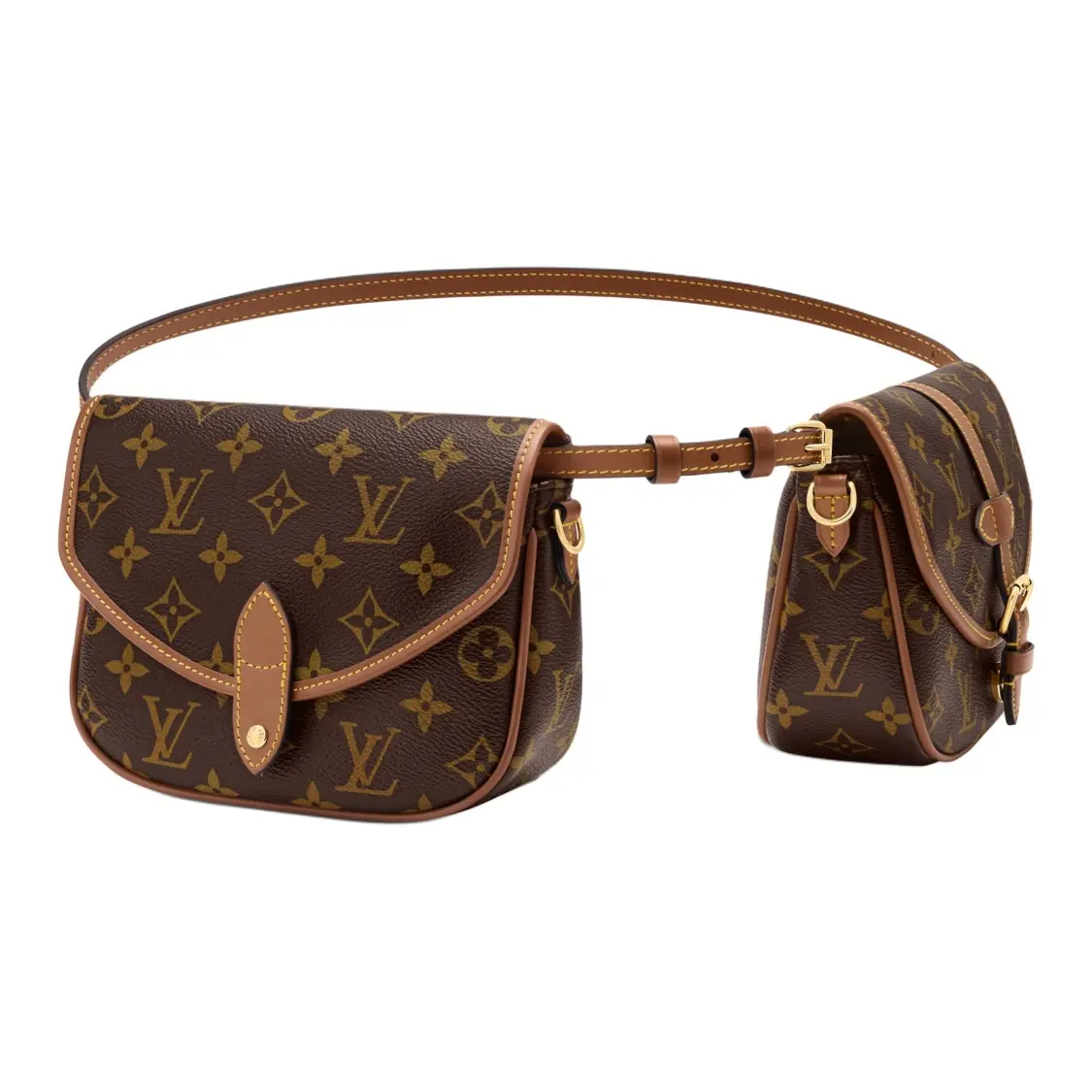 SALE LOUIS VUITTONウエストバック LOUIS VUITTON DUO BB Coated Canvas Crossbody Waist Bag Women's 7.5