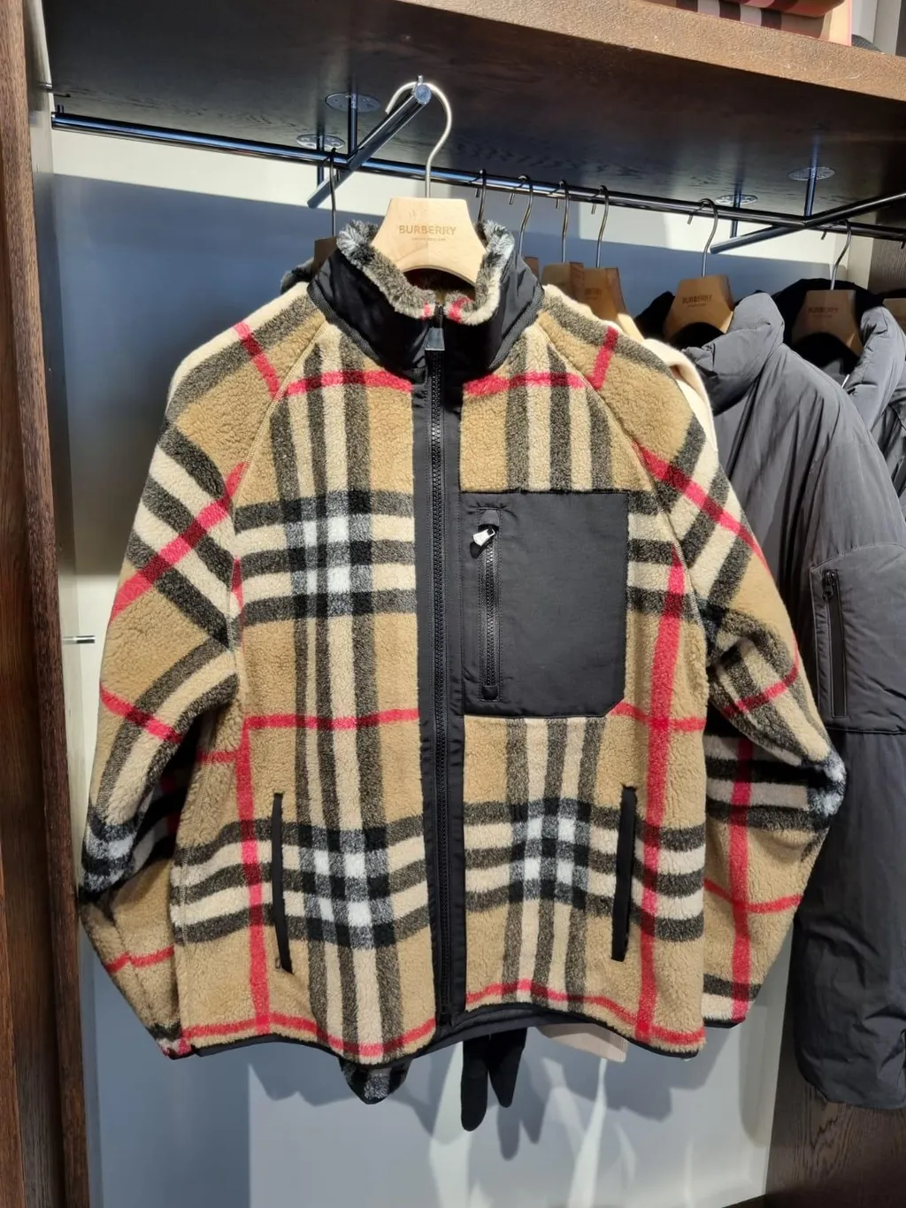 Burberry Norton Check Wool Blend Boucle Jacket Beige Men 80918481