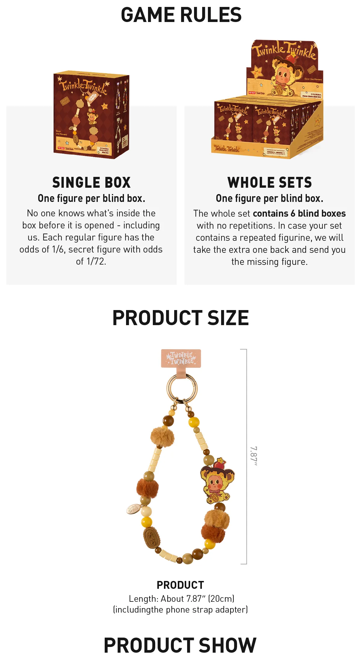 新品Twinkle Savor the Moment phone charm POP MART Twinkle Twinkle Savor the Moment Series-Phone Charm