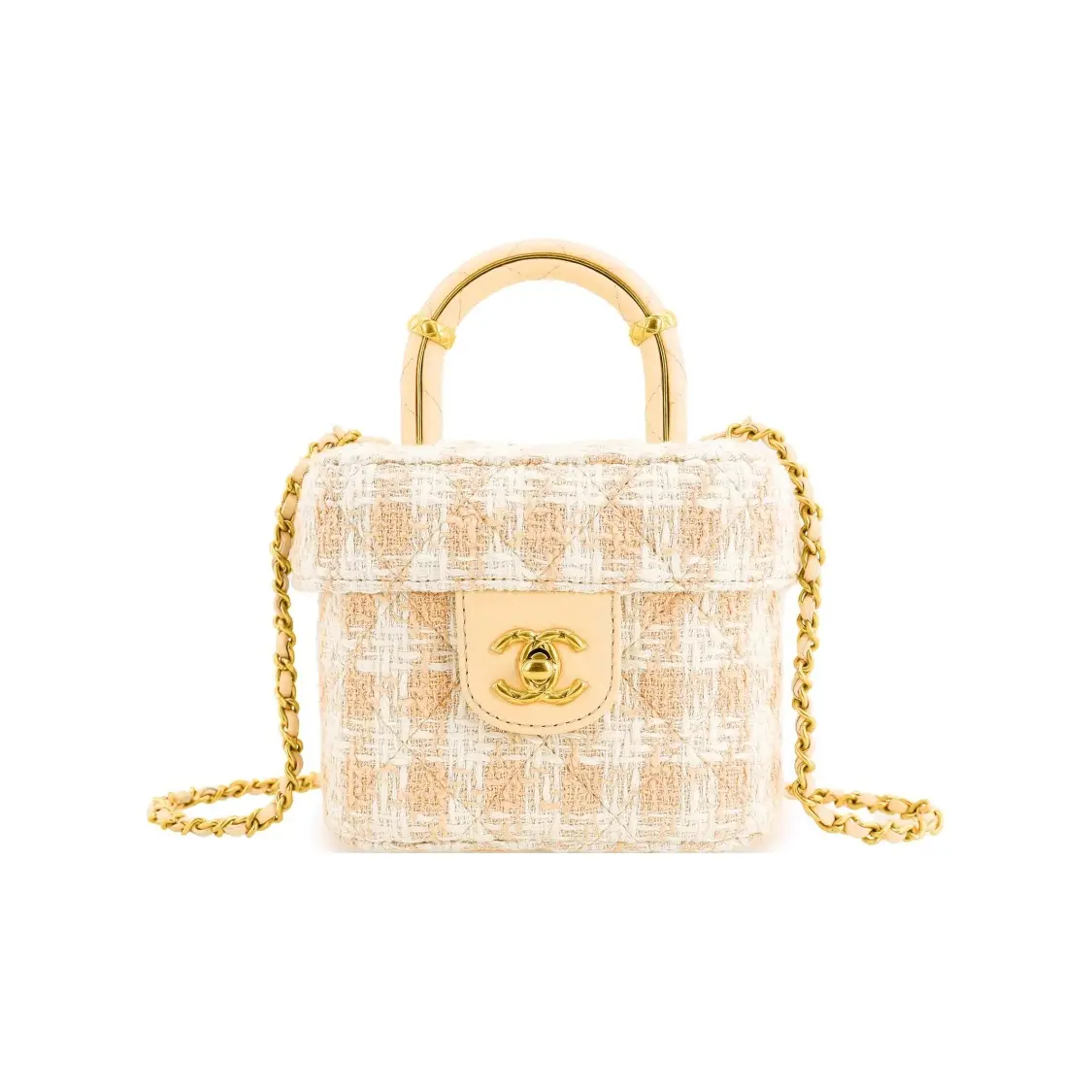 CHANEL Classic Gold Buckle Shoulder Bag Makeup Bag Small Women's