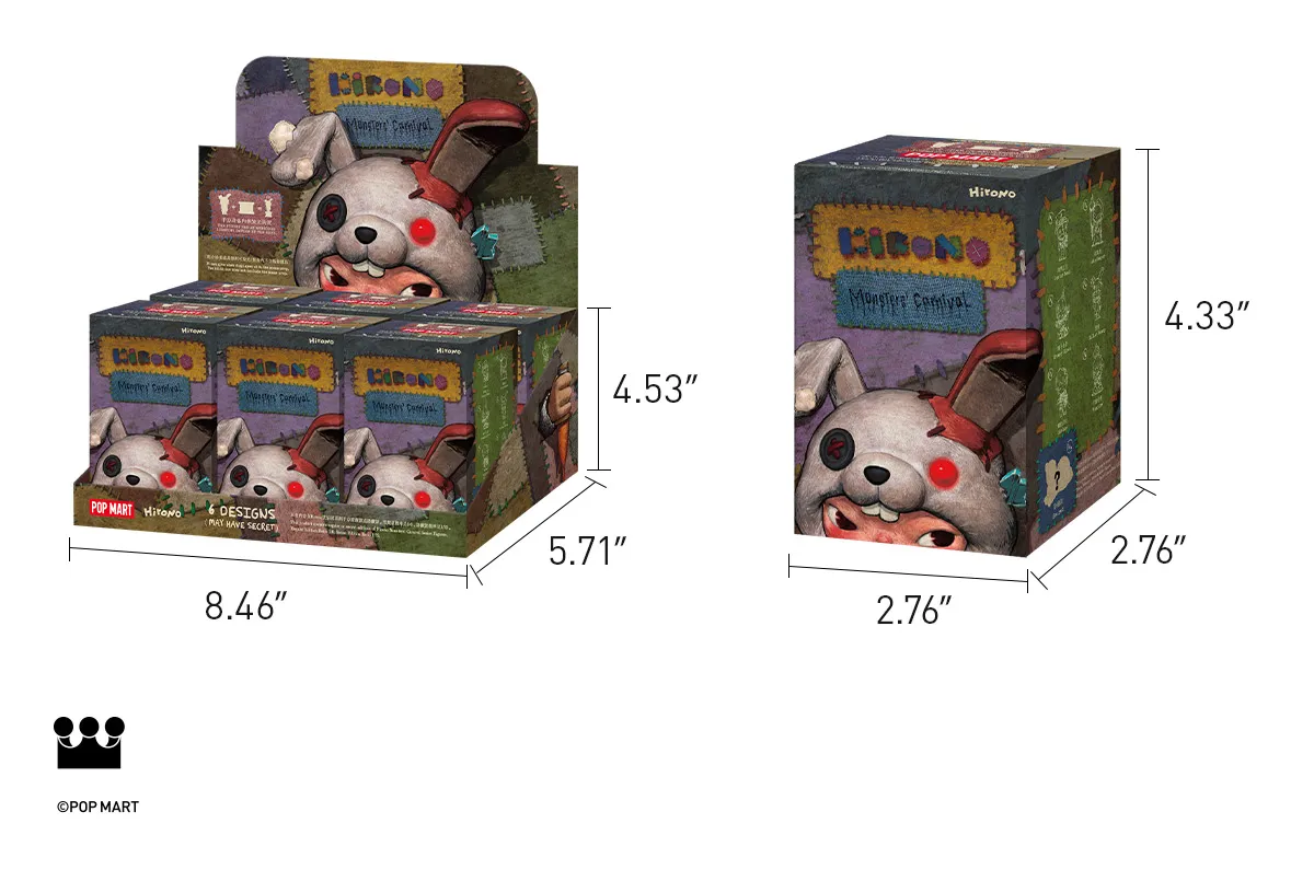 POP MART Hirono Monsters' Carnival Series Figures 2.36-3.54inches