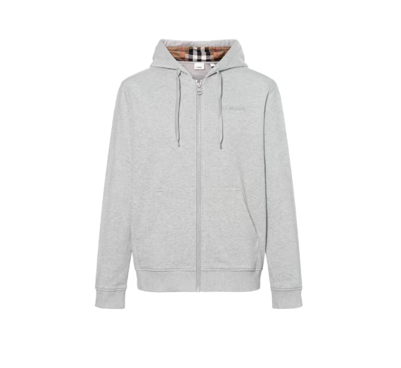 Burberry Logo Zipper Hoodie Men's Gray 80847711 | eBay