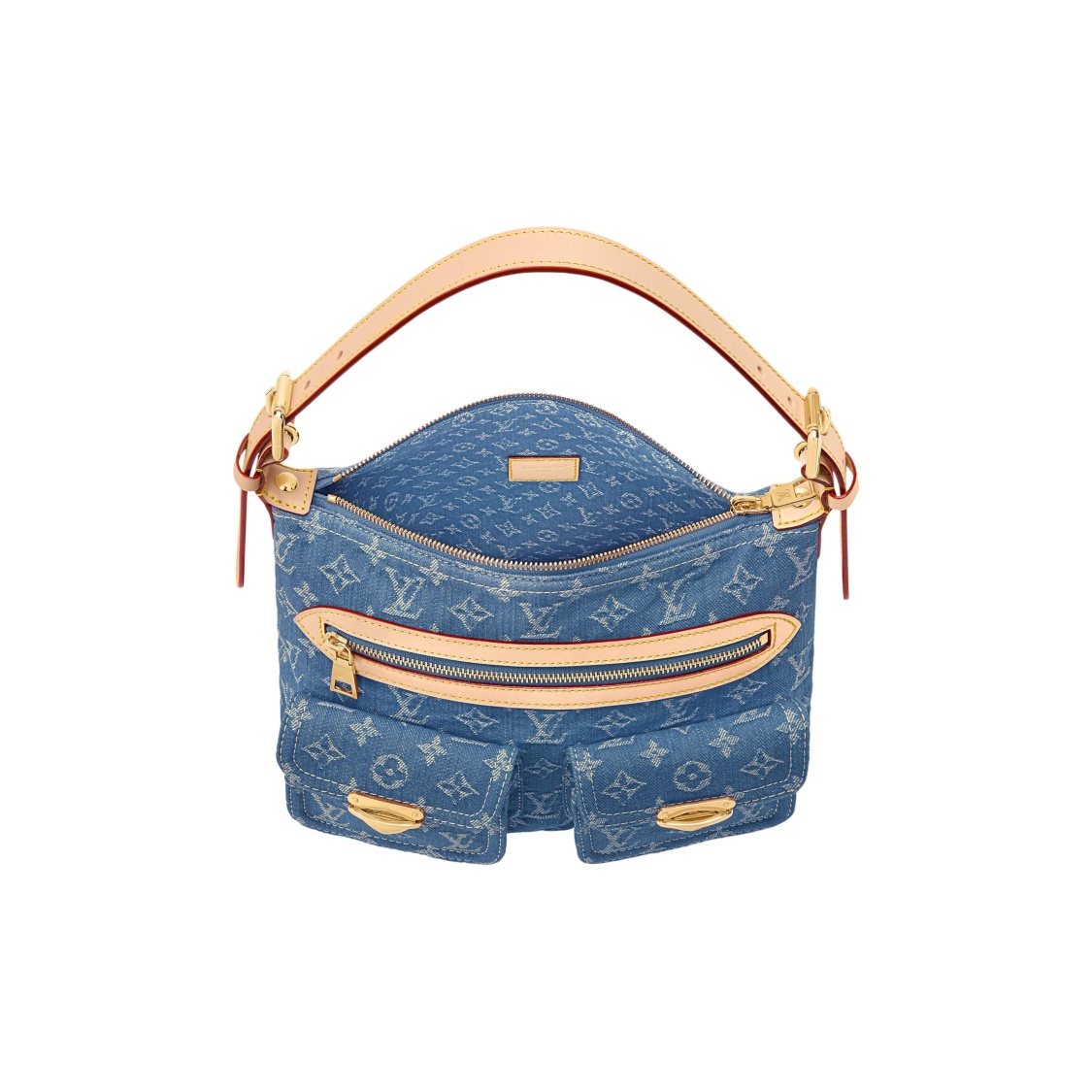 LOUIS VUITTON BAGGY Denim Shoulder Bag Women's Blue M27329 11.8x5