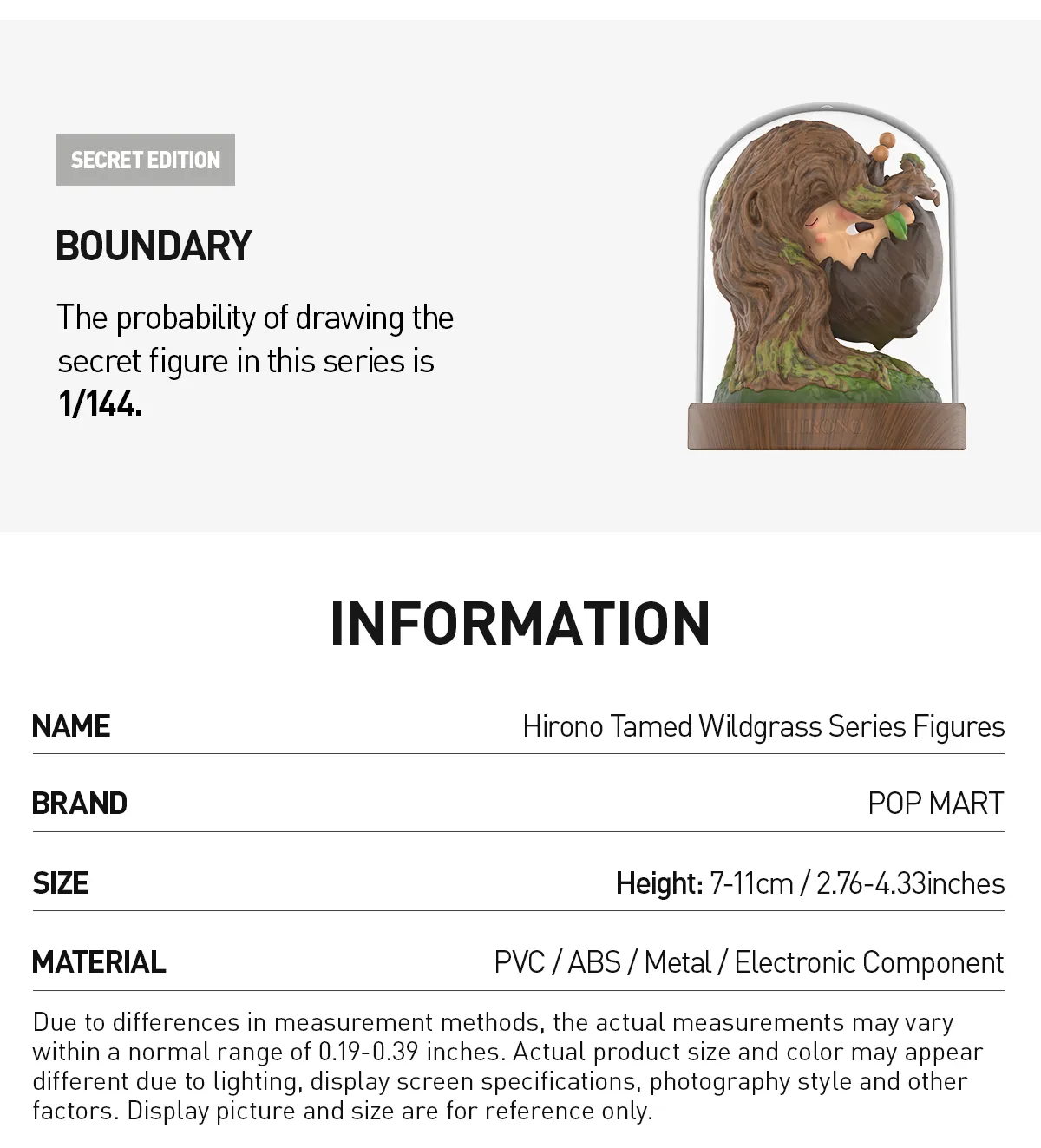 POP MART Hirono Tamed Wildgrass Series Figures 2.76-4.33inches