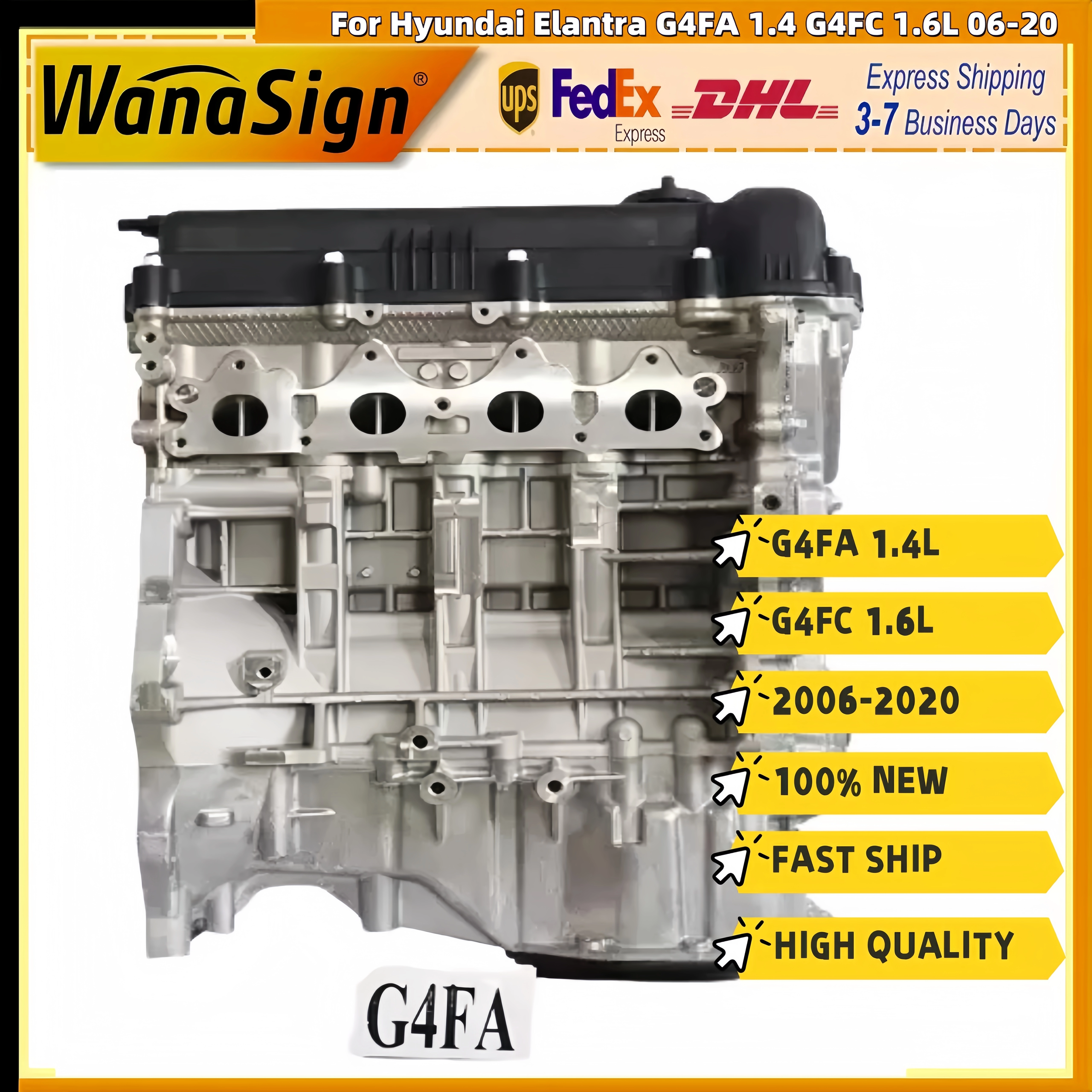 Long block Engine Assembly For 12-16 Hyundai Korea Genesis