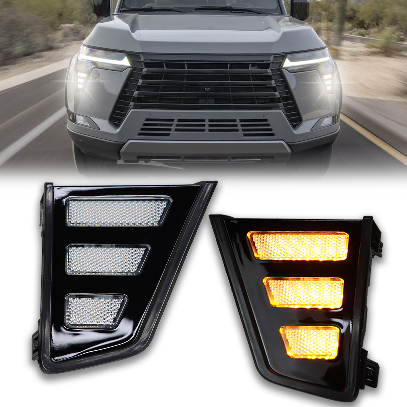 LED Front Daytime Running Light DRL Turn Signal Lamp Fog For Lexus