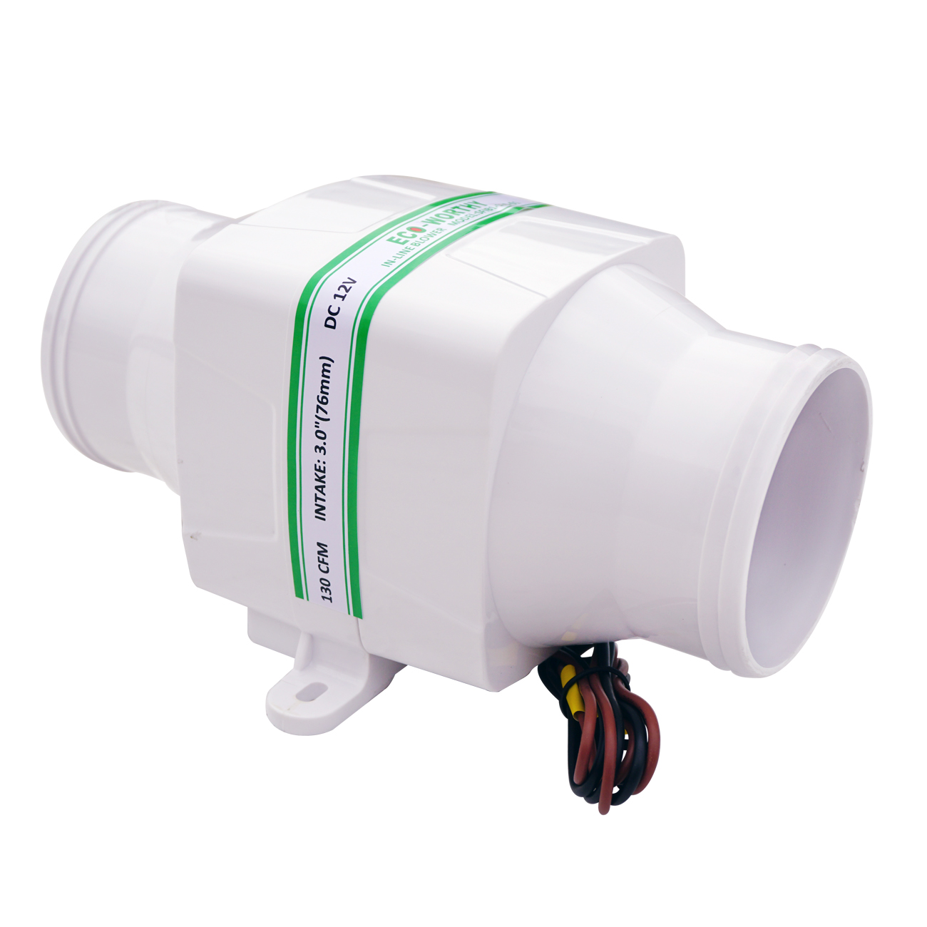 3& 12V DC Marine In Line Blower Vent Fan Ventilation Hiflow 130 CFM 2