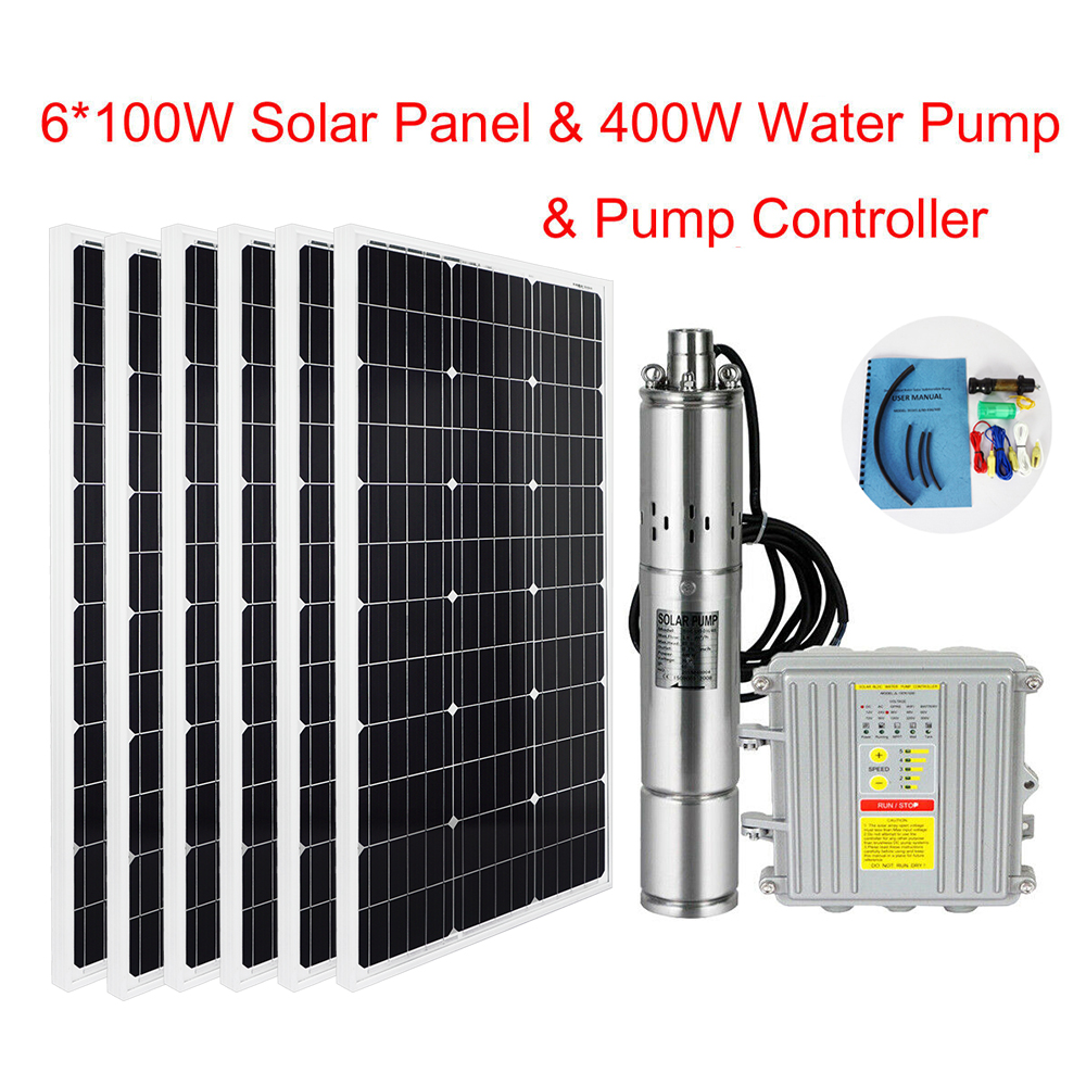 3'' Solar Bore Water Pump Deep Well Submersible Complete Kits & MPPT+Solar Panel eBay