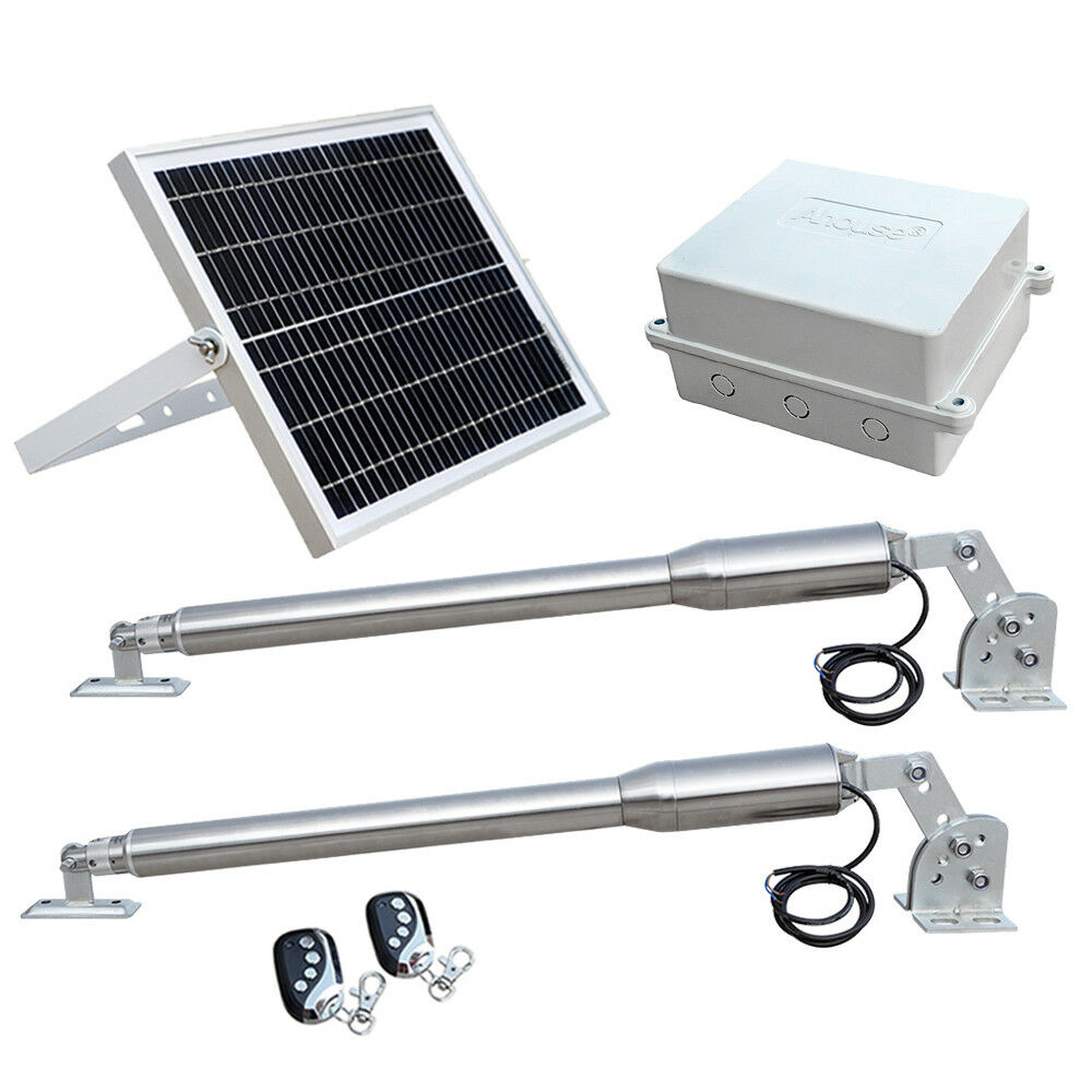 600KG Single Swing Gate Opener Kit Solar Panel Powered Remote IP66 2.5M