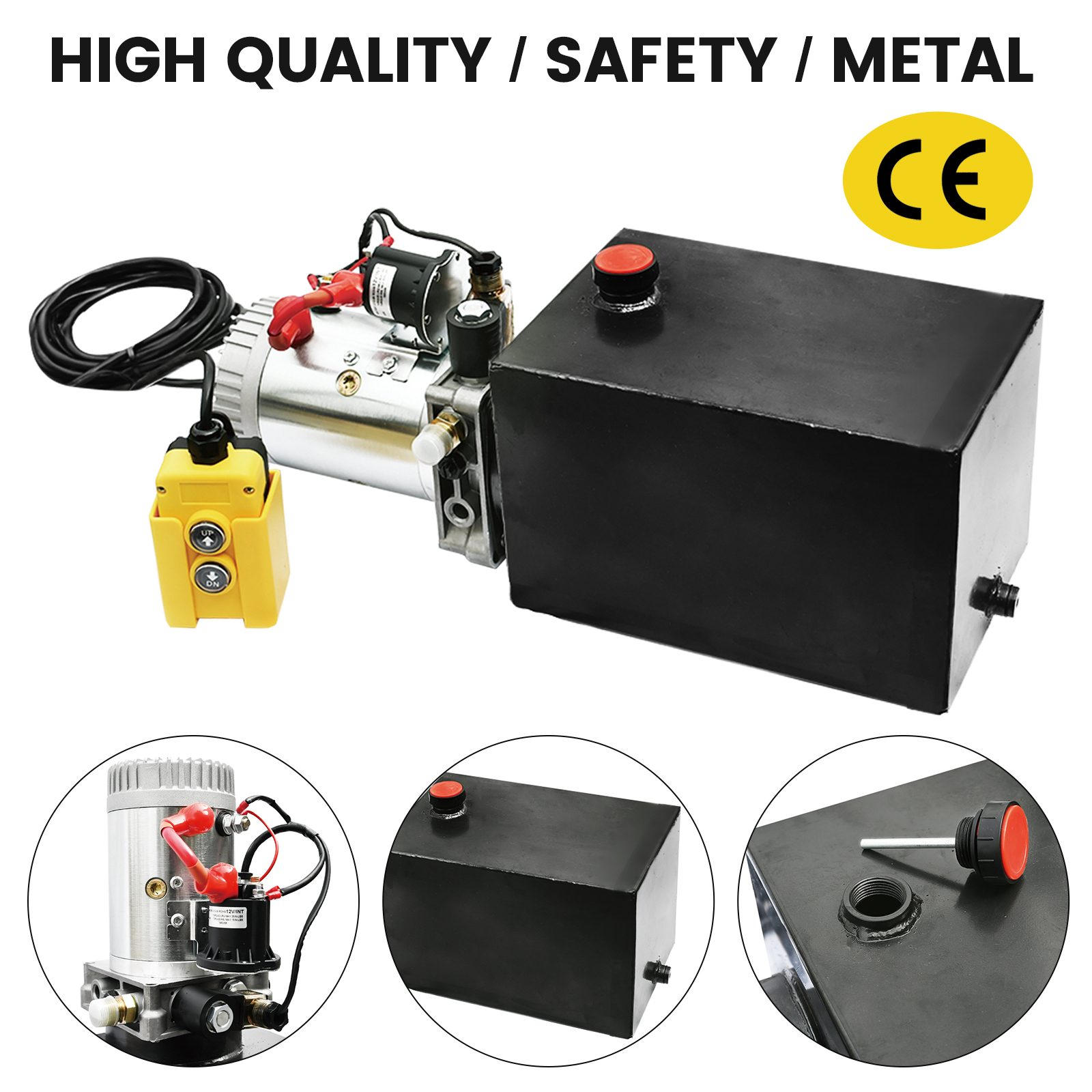 New Single Acting Hydraulic Pump DC 12V Dump Trailer 6 Quart 3200 PSI