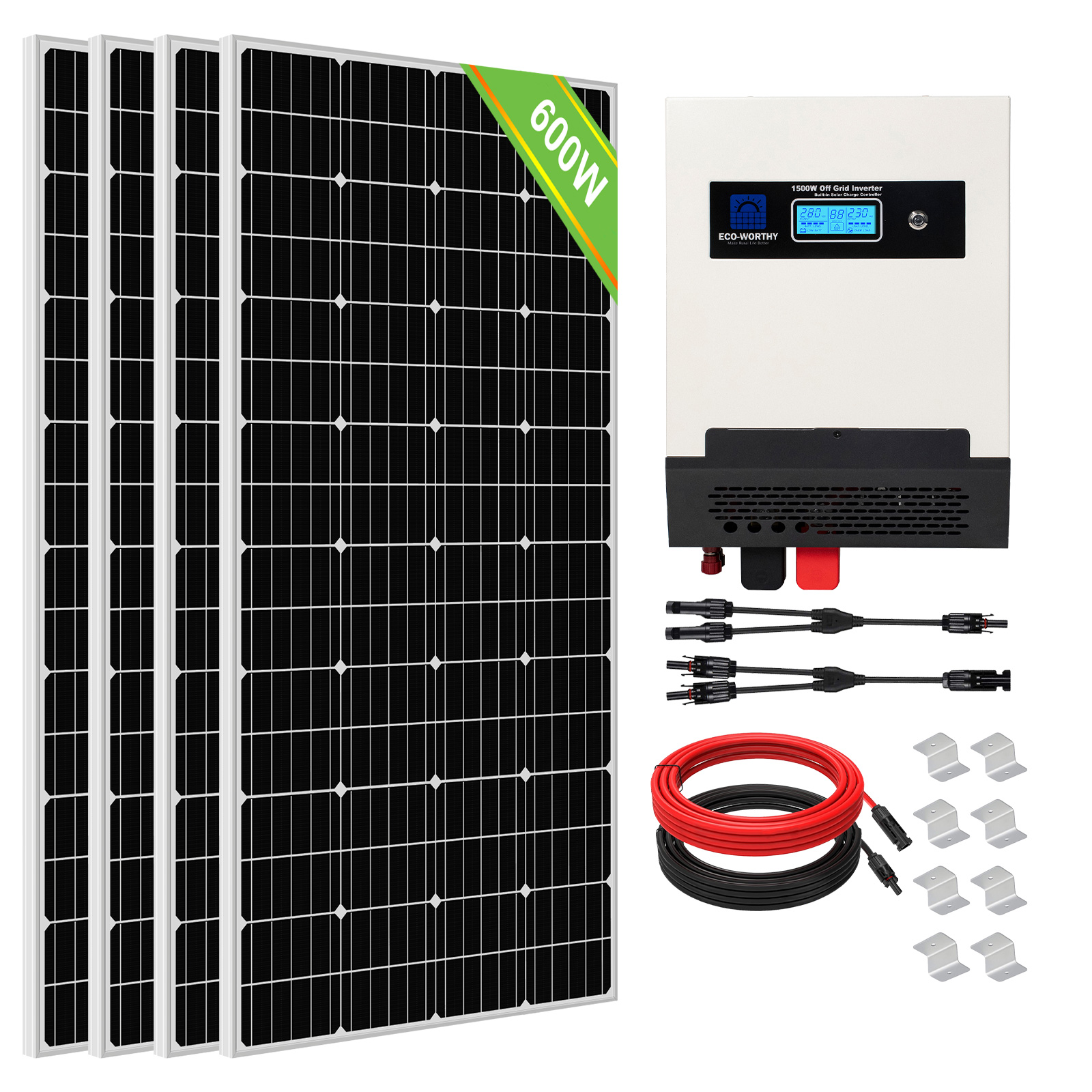 Plug & Play Solaranlage 300W 600W 1000W Komplettset Mit 1500W