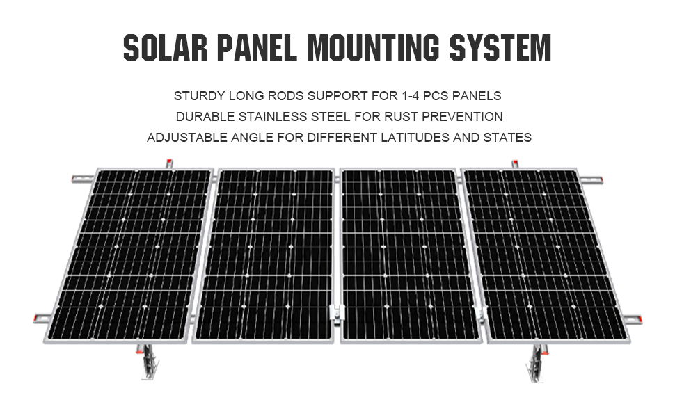 ECO-WORTHY Solar Panel Tilt Mount Brackets Ground Roof Mounting System  Solar Kit