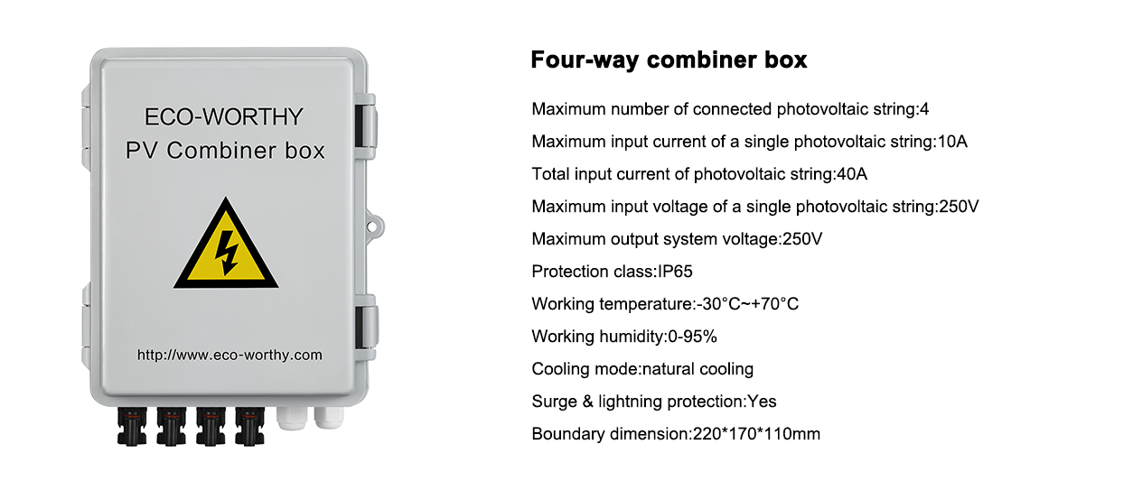 ECO-WORTHY 4 String PV Combiner Box