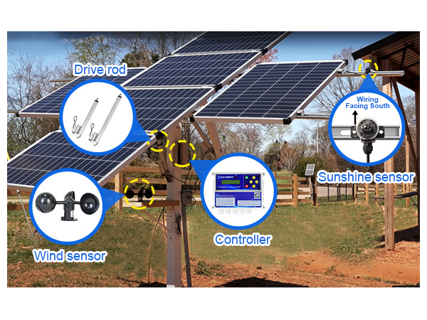 thumbnail image 2 of SZMWKJ Dual Axis Solar Panel Tracker Kit – 6000N Linear Actuator, 12V DC, Auto Tracking, Outdoor Use 2 of 2
