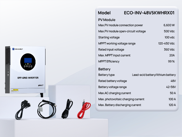 ECO-WORTHY 2,5KWh USV LiFePO4 48V 50Ah Lithium Batterie mit 5000W ECO-WORTHY 2,5KWh USV LiFePO4 48V 50Ah Lithium Batterie mit 5000W