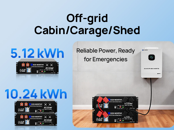 ECO-WORTHY 10240Wh 2Pack 48V 100AH Lithium Battery UL9540 & UL1973