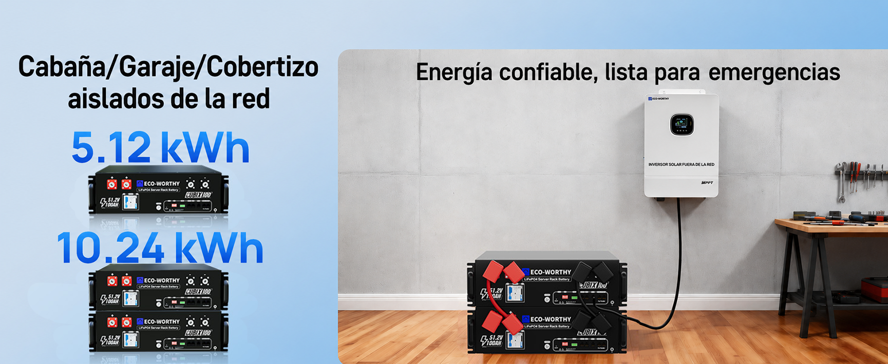 ゆうゆう　3Lセット ECO-WORTHY 10240Wh 2Pack 48V 100AH Lithium Battery UL9540 & UL1973