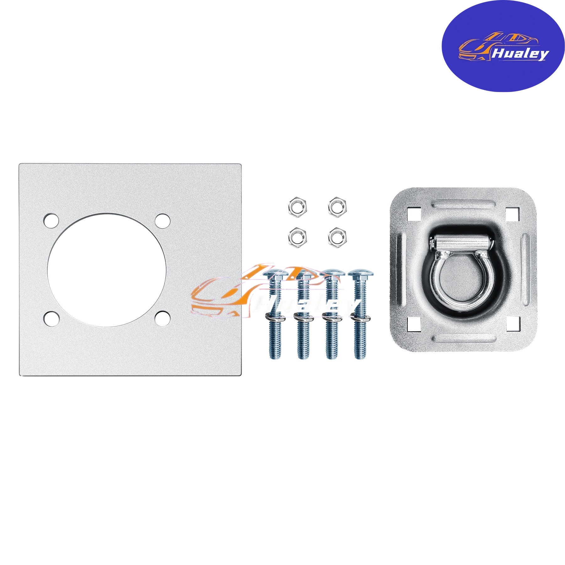 4 Pack Recessed D-Ring Tie Down Anchors Kit with Hardware for Cargo Trailer