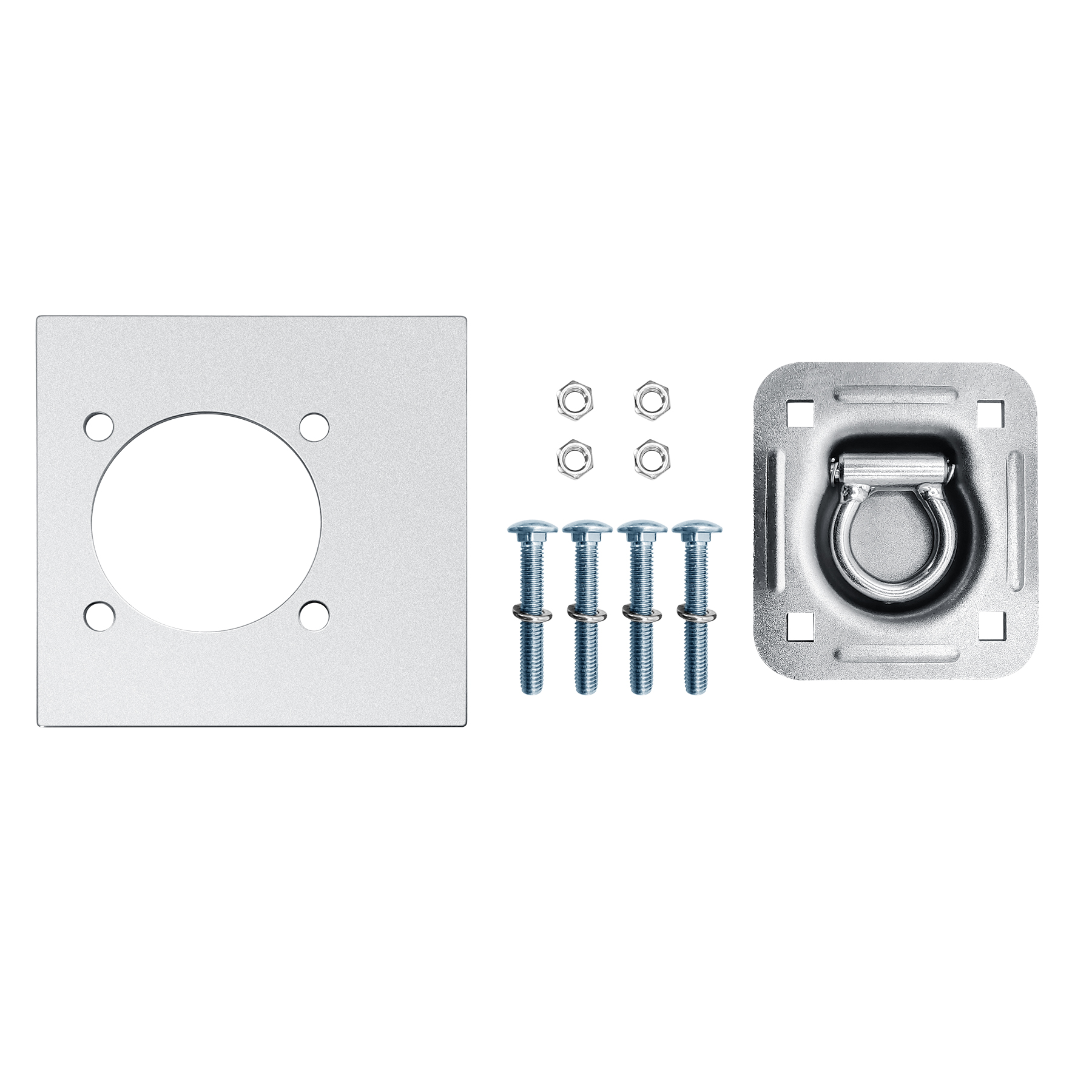 4 Pack Recessed D-Ring Tie Down Anchors Kit with Hardware for Cargo Trailer