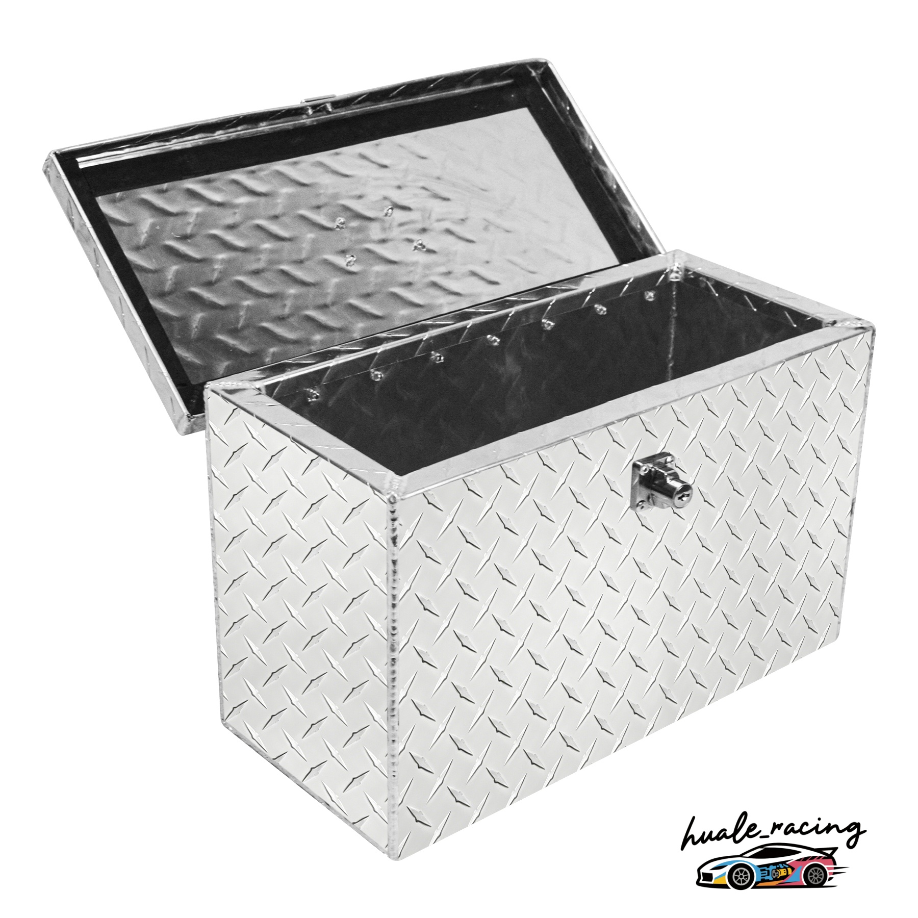 16×7.5×10″ Solid Aluminum Container, Silver Diamond‑Plate Fits RV‑Trailer‑Pickup