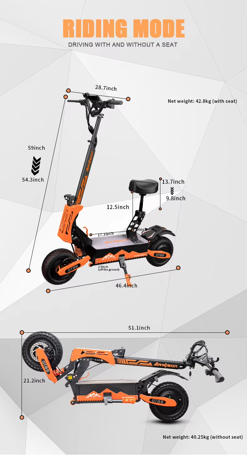 Electric Scooter for Adult 5600W Dual Motor 60V 27AH 50MPH