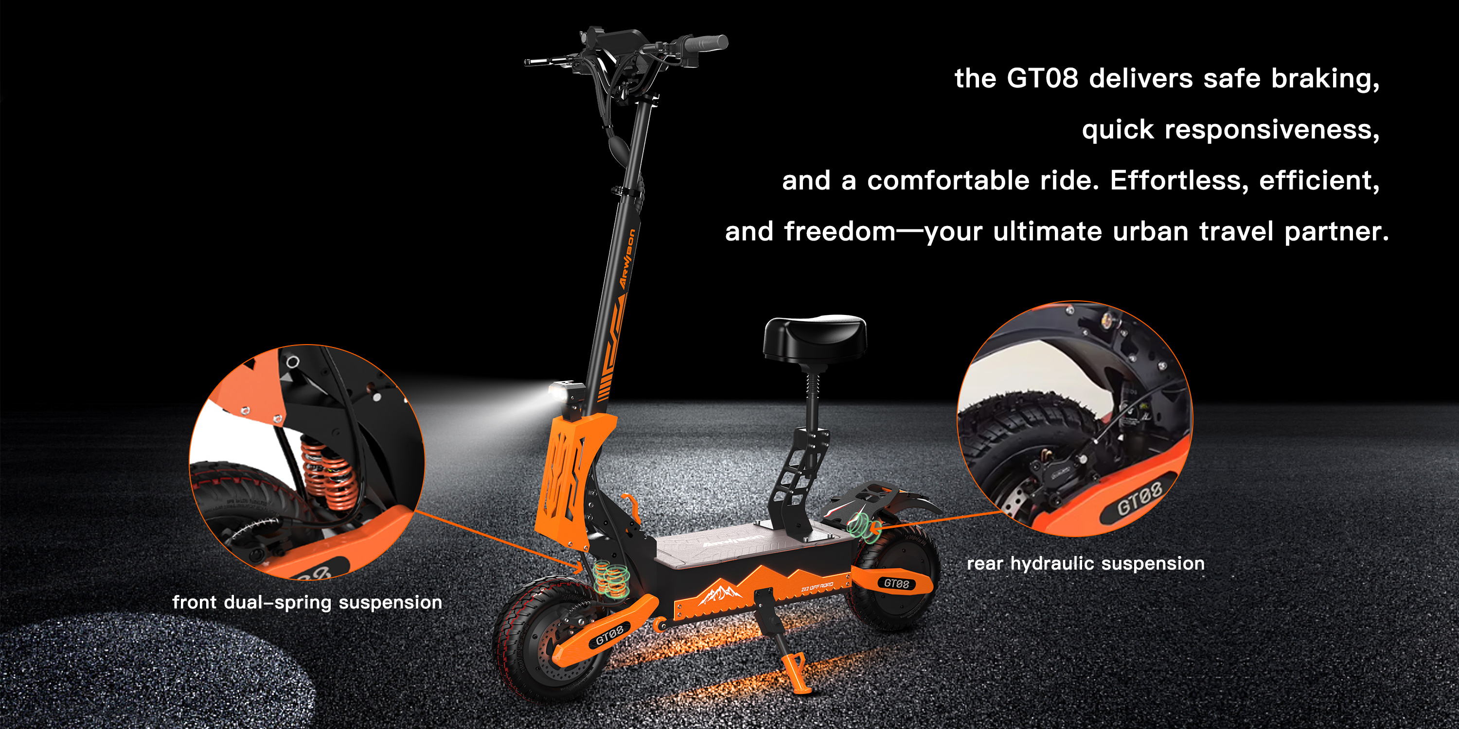 GT08 Electric Scooter 5600W 60V 27AH Fast 50MPH E-Scooter With