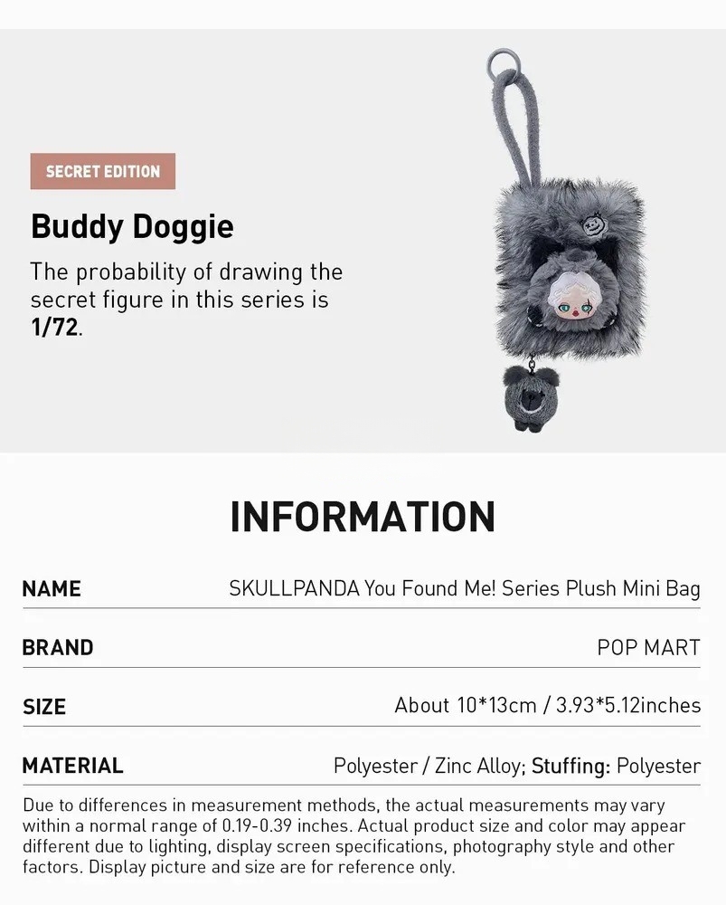 100% Authentic Skullpanda You Found Me Plush Mini Bag Confirmed