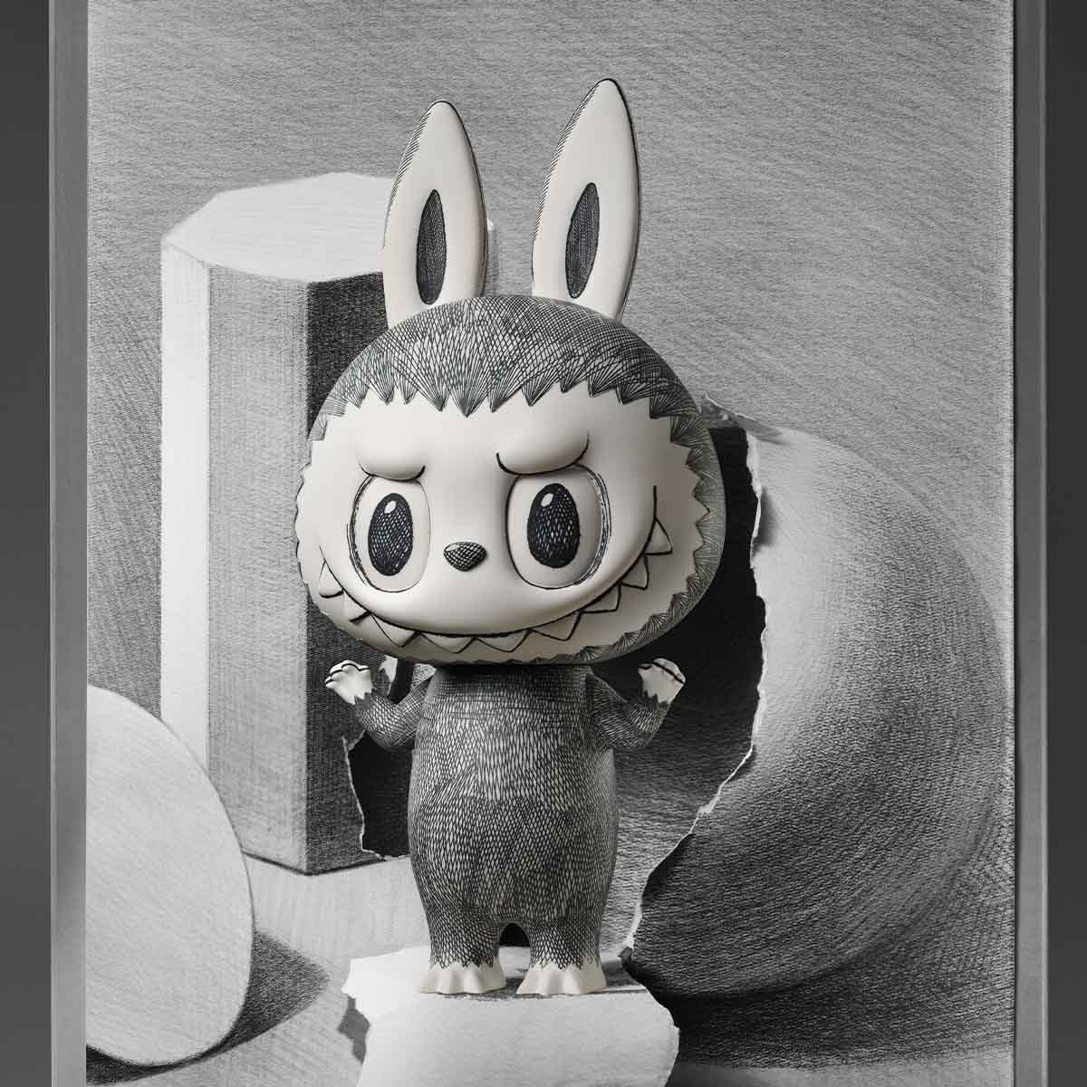 100% Sketch Mega Labubu 400% Action Figure Toys Model Gift Collect