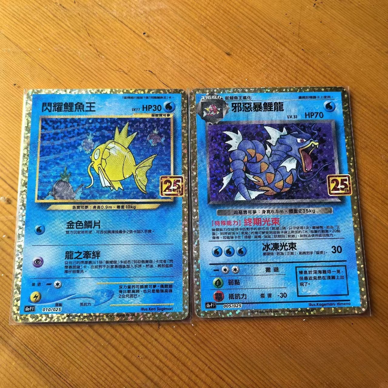 Pokémon 2 Cards Magikarp Gyarados Chinese 25th Anniversary Promo