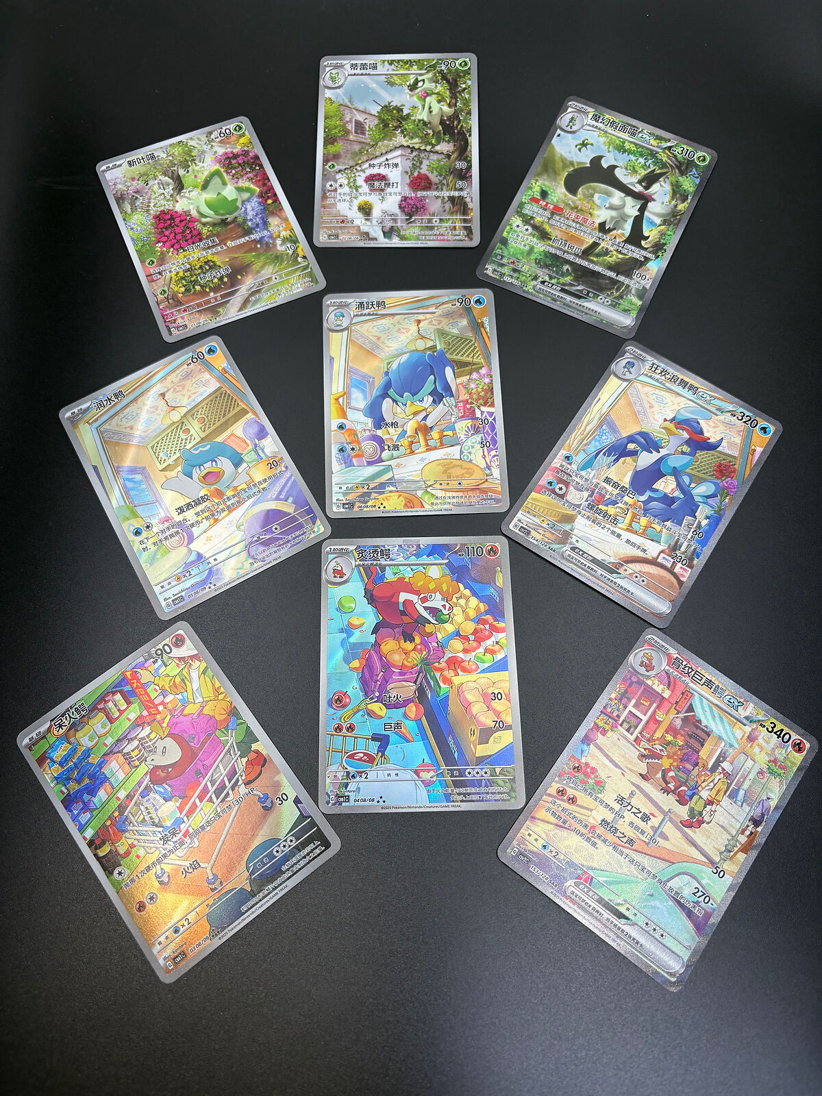 9Pcs Pokemon Chinese Scarlet&Violet Paldea Starter Complete