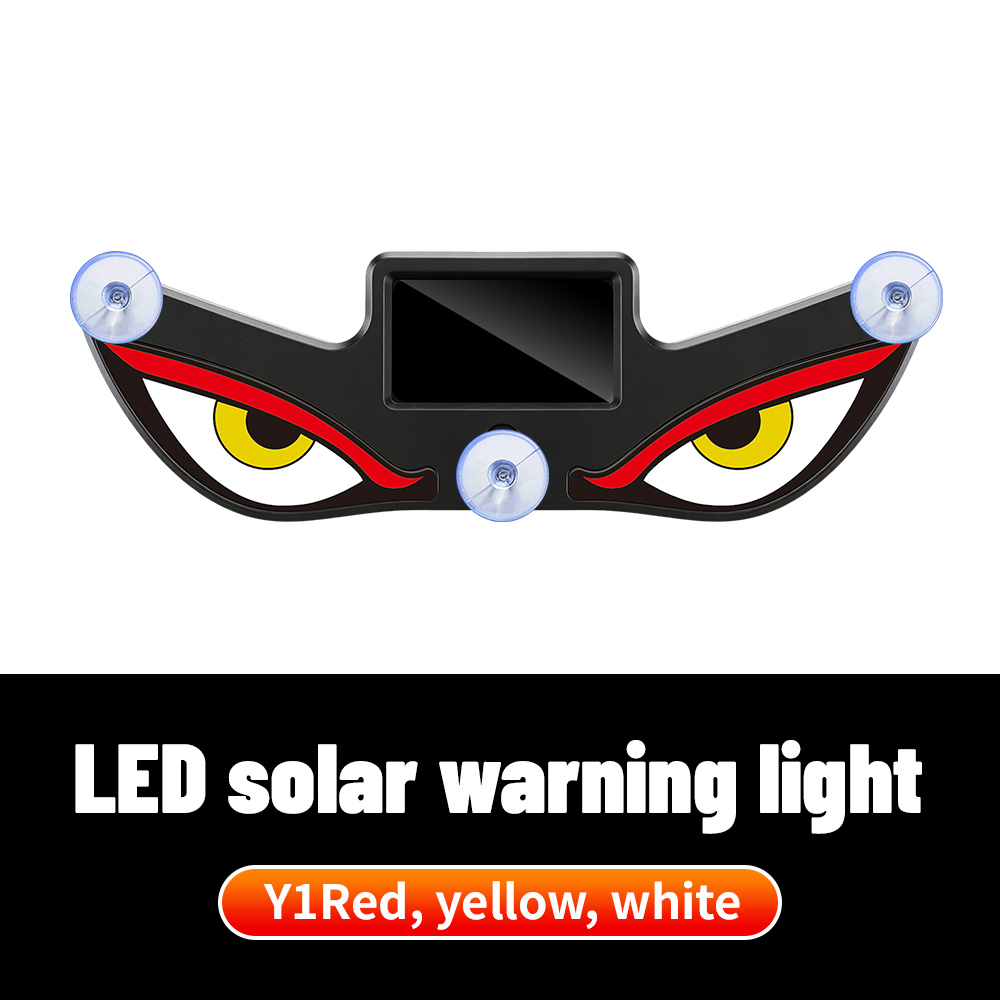 Solar Devil Eyes Car Lights, LED Devil Eye Lights for Front/Rear Windshield USB
