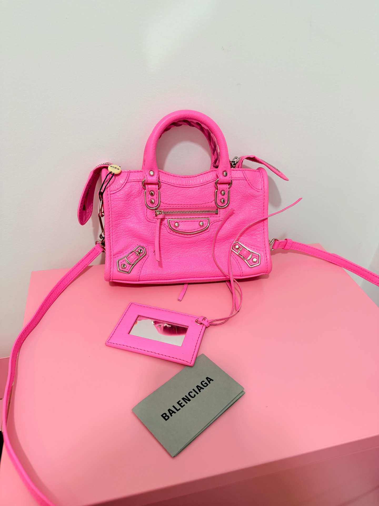 BALENCIAGA Neo Classic Mini City 2way Handbag Shoulder Bag Leather
